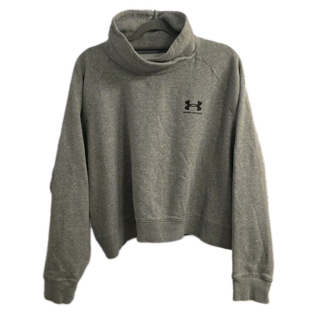 Under‎ Armour Women's XL Gray Cross Mock Neck Loose Fit Pullover Sweatshirt